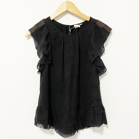Joie Tops - NEW Joie Eyelet Cutout Ruffle Blouse Size XS